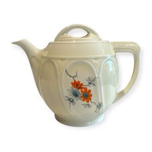 Vintage Drip-O-lator Hall China Cathedral Coffee Pot Daisy Floral | Mid Century